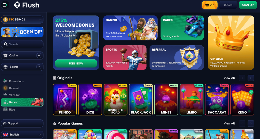 Flush Homepage Welcome