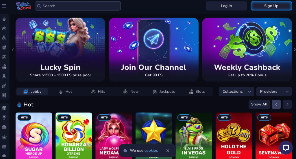 7bitcasino homepage landingpage