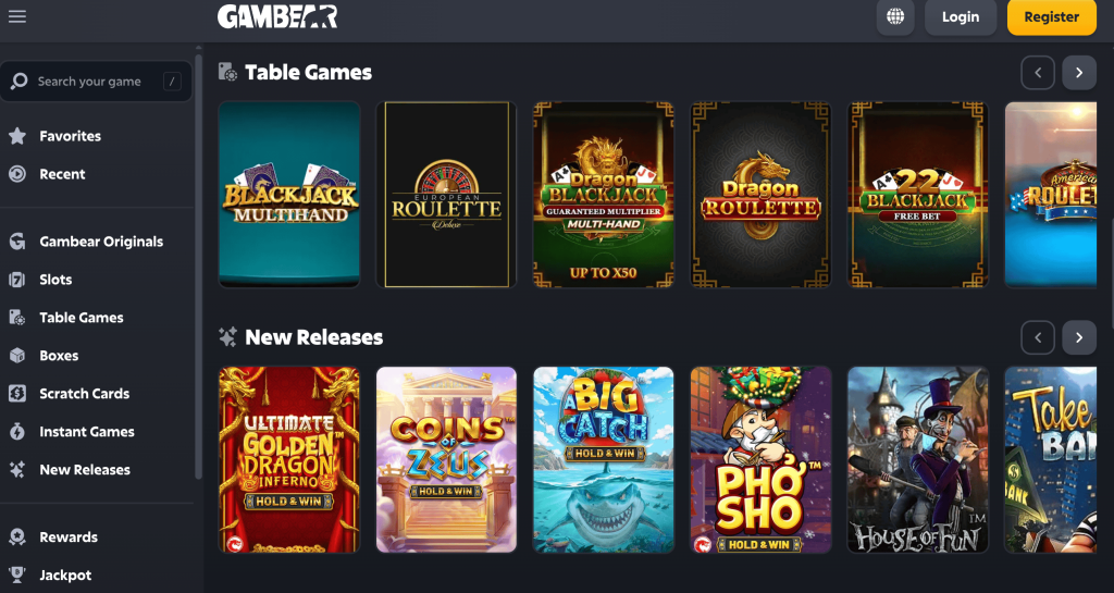 gambear games originals library