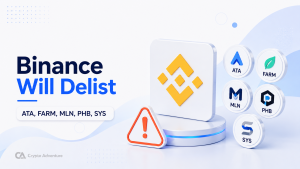Binance Delisting, ATA, FARM, MLN, PHB, SYS, Altcoins, Crypto Exchanges, Token Delisting