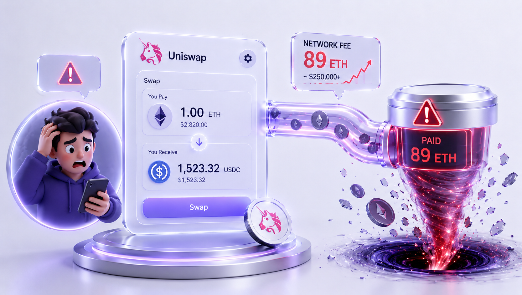 Uniswap Trader Pays 89 ETH In $190K Transaction Cost