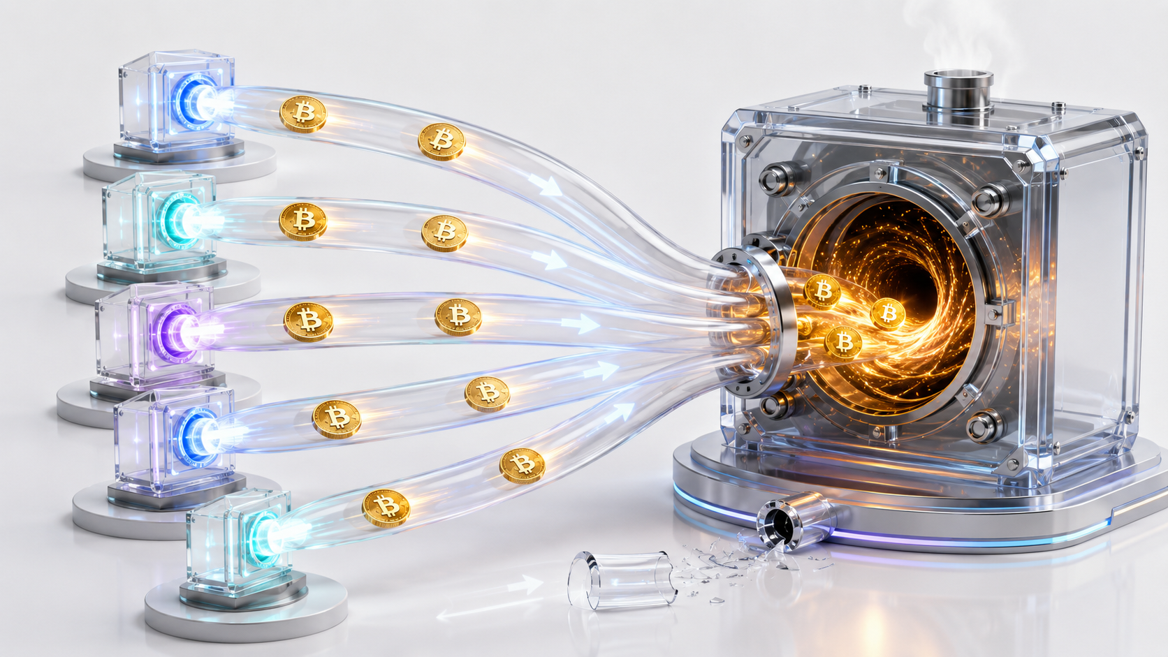 Five Bitcoin transactions sent 107 BTC to a long-used burn address, removing the coins from practical circulation.