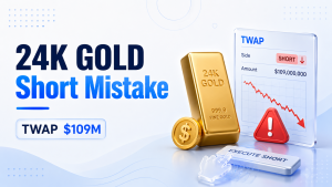 Hyperliquid GOLD Trader Loses About $400K After TWAP Order Mistake