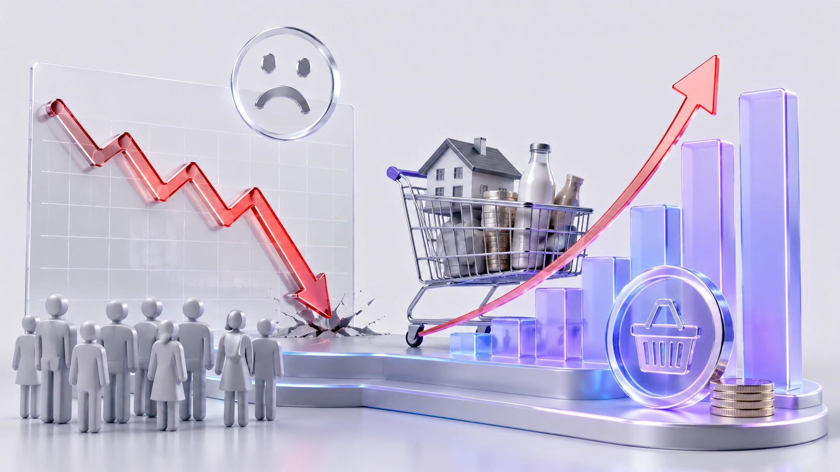 US consumer sentiment fell to 44.8 in May as high prices hurt household finances and inflation expectations moved higher.