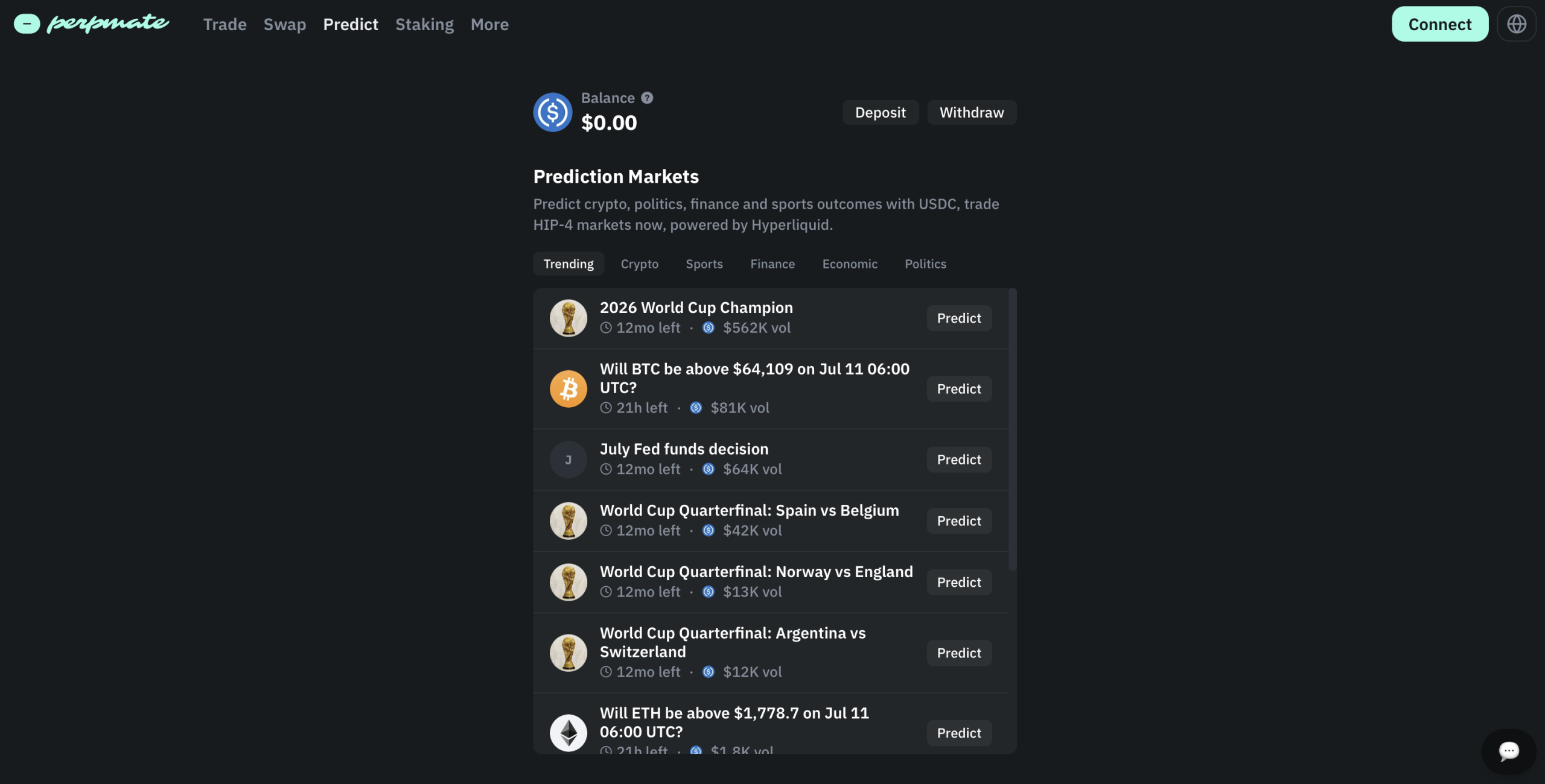 perpmate prediction markets